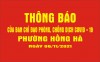 THÔNG BÁO CỦA BAN CHỈ ĐẠO PHÒNG, CHỐNG DỊCH COVID - 19 PHƯỜNG HỒNG HÀ NGÀY 06/11/2021