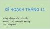 Kế hoạch tháng 11