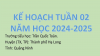 Kế hoạch tuần 2 năm học 2024 - 2025