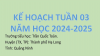 Kế hoạch tuần 3 năm học 2024 - 2025