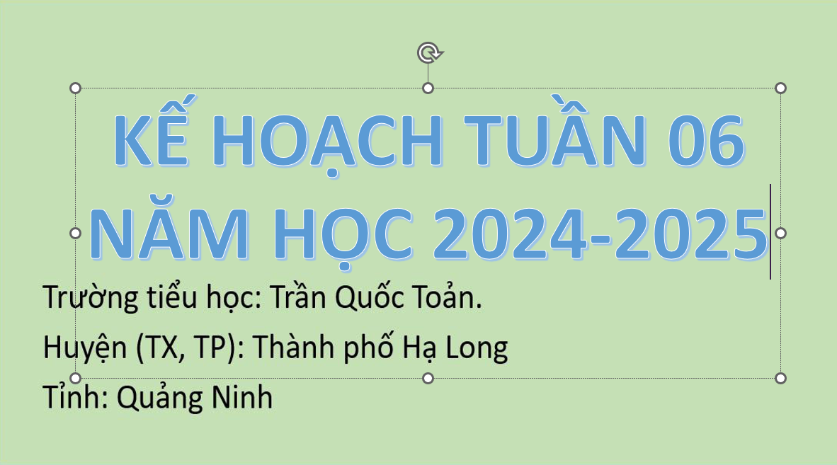 Kế hoạch tuần 6 năm học 2024-2025