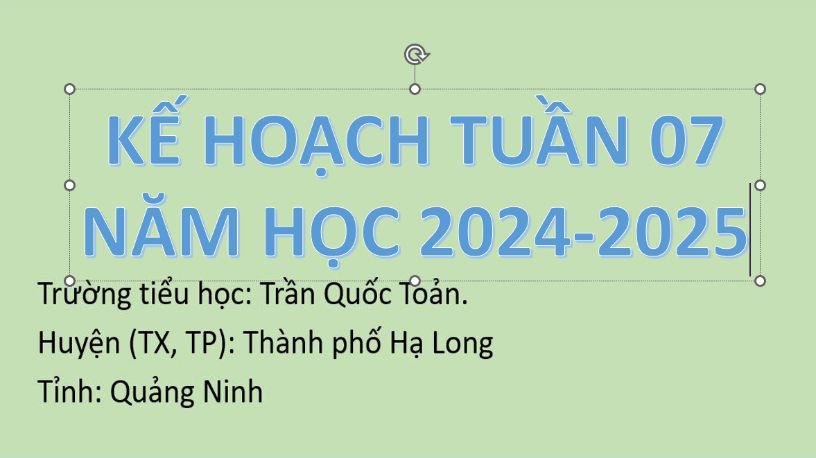 Kế hoạch tuần 7 năm học 2024-2025