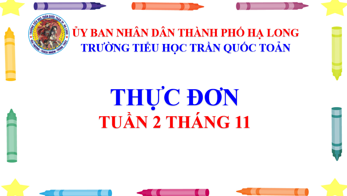 Thực đơn tuần 2 tháng 11 năm học 2024-2025