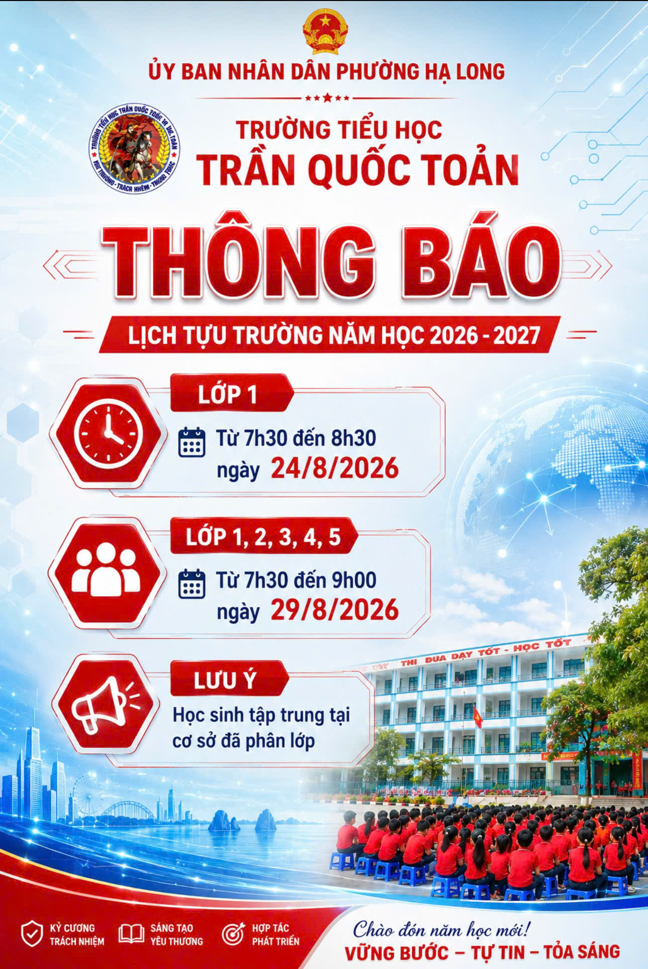 🎉📣🎉Thông báo lịch học sinh tựu trường năm học 2026-2027 🌺🌺🌺